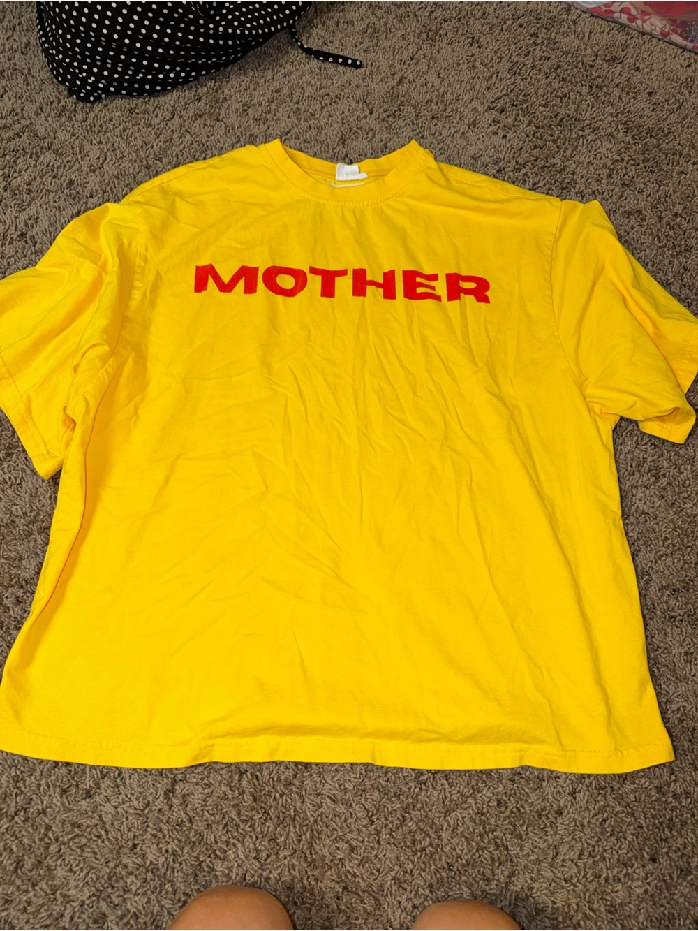 Mother Graphic Tee - Yellow with Red Print